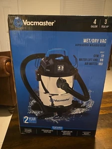 Vacmaster 4-GALLON 3 PEAK HP† WET/DRY VACUUM, New - Picture 1 of 6