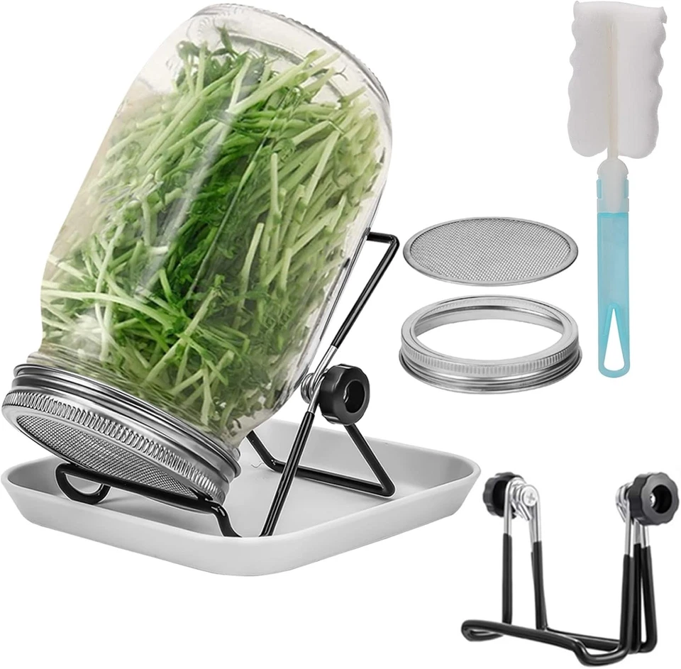 Kit de germinación Lulonpon, kit de tarro de germinación de semillas de una pieza, cuarto de galón de boca ancha Maso Foto 1 de 4