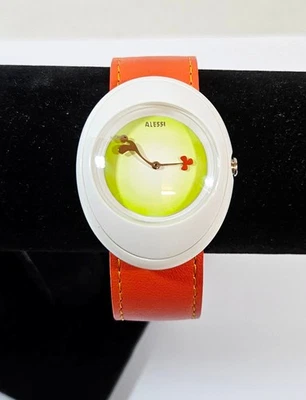 Alessi Millennium Jr Watch, AL20003 Orange Strap, Boxed, Unworn, RARE - Image 1 of 4