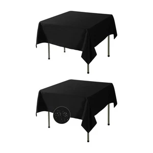 2 Pack Waterproof Square Tablecloth 70x70 Inch Stain Resistant and Wrinkle Po... - Picture 1 of 7