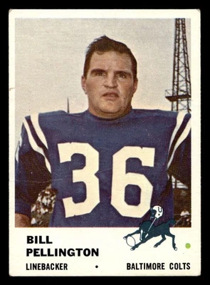 1961 Fleer #36 Bill Pellington Very Good Colts  ID:445153 - Image 1 of 2