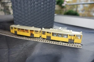 Liliput H0 KSW Straßenbahn Triebwagen und Beiwagen - Karlsruhe ohne Antrieb - Bild 1 von 8