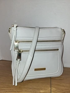 Calvin Klein Off White Leather Crossbody Handbag Purse  - Picture 1 of 14