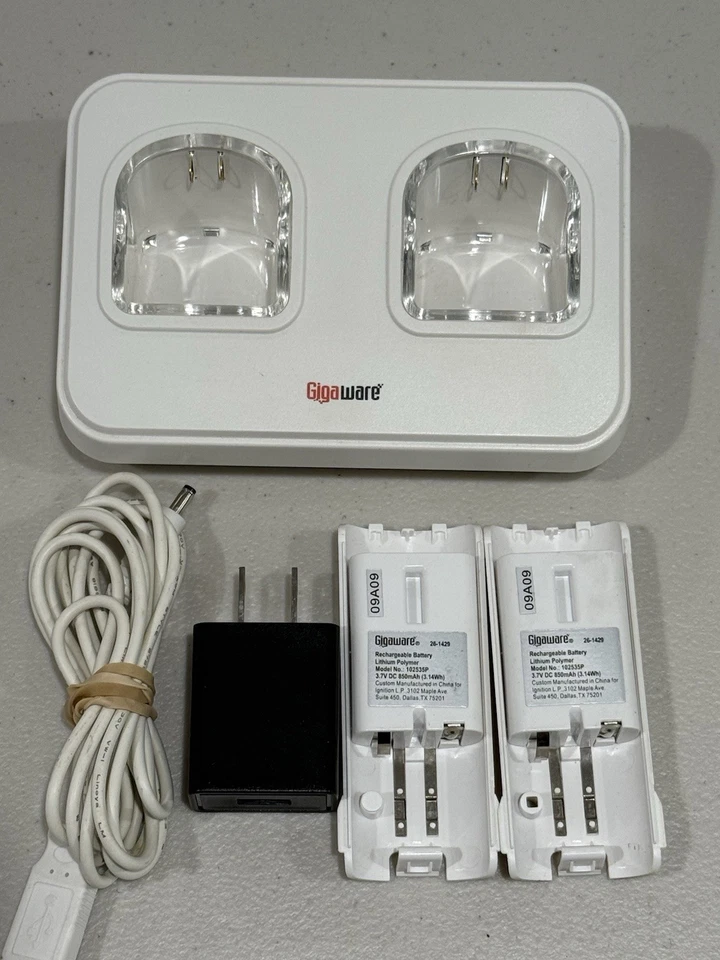 Dual Charging Station Dock Rechargeable Battery for Wii U Controller not tested - Image 1 of 4