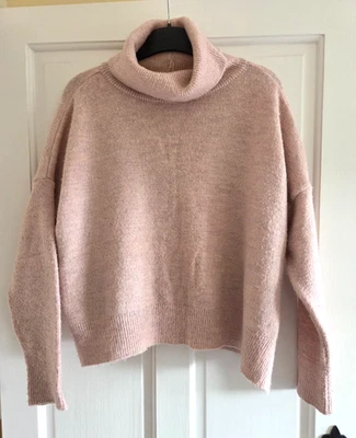Ladies light pink coloured Roll neck Jumper from Topshop size 6 - Image 1 of 4