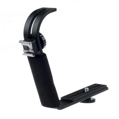 Aluminum L-bracket Adjustable Hot Shoe Mount For Video Light Flash DSLR Camera  - Image 1 of 4
