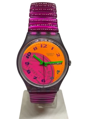 Vintage Swatch Watch FLUO SEAL GV700 1993 Standard Gents Rare Swiss Made Quartz - image 1 of 4