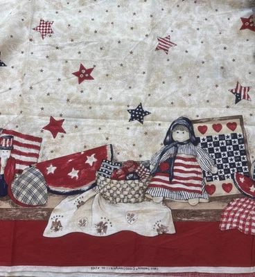 America 4th July Border Print Fabric Cotton Uncle Sam Rag Dolls 1Y+ #18 - Image 1 of 4