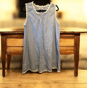 Shabby Chic Nightgown Womens L Floral Sleeveless Lace Boho Cottagecore Dress - Picture 1 of 3