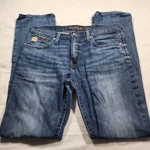 Cinch Jeans Men’s 36x36 Ian Bootcut Denim Western Dark Wash Wisker Fade MB52336 - Picture 1 of 13