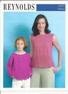Reynolds Saucy Lace Tank & Pullover KNITTING PATTERN #82233 Kid/Adult PatternOnl - Picture 1 of 1