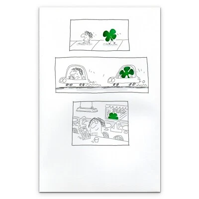 Divertida Tarjeta BUENA SUERTE PARA CUALQUIERA, Clover Follows by American Greetings + Sobre Foto 1 de 4