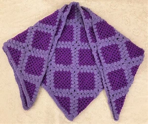 NUEVO Mezcla Púrpura Hecho a Mano Crochet Cálido Suave Esponjoso Chal Bufanda Grande de Japón - Imagen 1 de 5