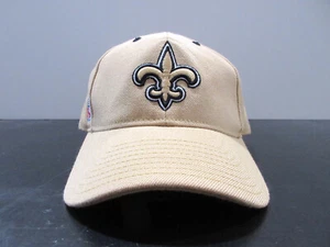 VINTAGE New Orleans Saints Hat Cap Strap Back Gold Football Reebok Mens - Picture 1 of 8
