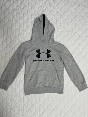 Under Armour Boys Hoodie 7 Gray Pull Over Pre Owned B19 - Image 1 of 3