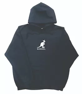 Sudadera con capucha Kangol negra (diseño blanco) - Imagen 1 de 1