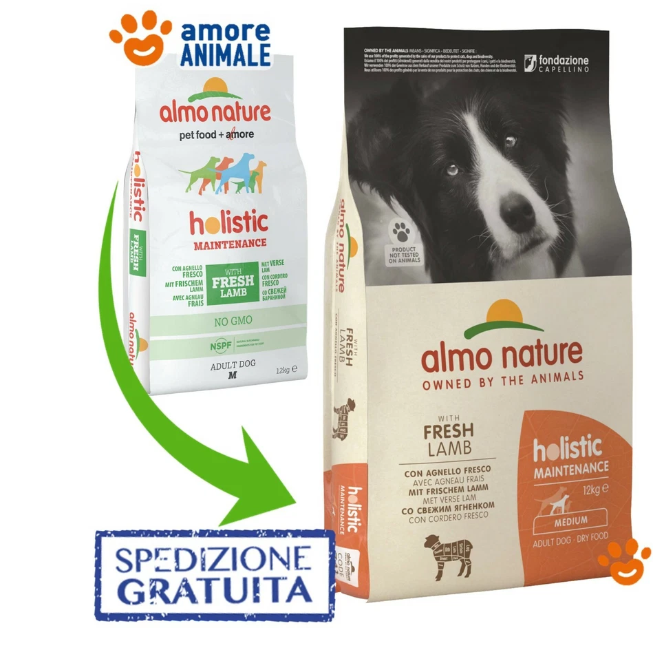 Almo Nature Chien Holistic Medium Adult Agneau Et Riz 12 KG ^ Croquettes X - Photo 1/1