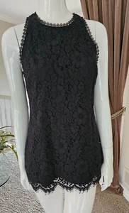 CAbi  Lace Tank Display Top Lined Lace Nylon Blend #3605 Black Women's X-Small - Picture 1 of 7
