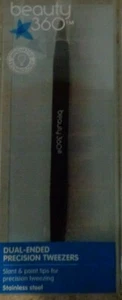 Beauty 360 Dual-Ended Precision Tweezers Black New ## - Picture 1 of 1