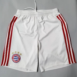 Adidas FC Bayern Munich Shorts 2015 Away White Size 13-14Y 28" Waist - Picture 1 of 8
