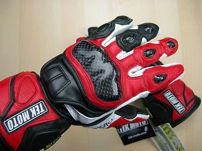 Carbon Fiber Motorcycle Gloves Leather Gauntlet half price of alpinestars - Image 1 of 4