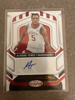 2022-23 Panini Chronicles Draft Certified AU'DIESE TONEY AUTO RC Razorbacks - Image 1 of 2
