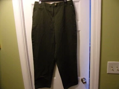 Pantalones chinos informales Bill Blass Jeans talla 14P verde caqui 100 % algodón Foto 1 de 4