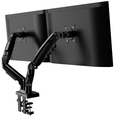 Invision 19"-32" Screens Dual Arm Monitor Mount Desk Stand Bracket with Clamp - Image 1 of 4