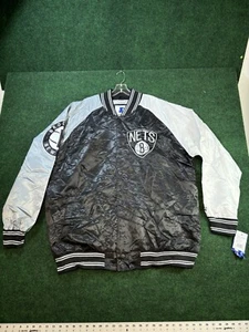 Starter Brooklyn Nets Varsity Satin Raglan Full-Snap Jacket Size 3XL - Picture 1 of 7
