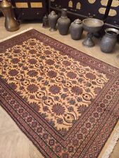 4'1" x 6'5" ft. Pastel Yellow Area Rug Hand knotted Woolen Carpet