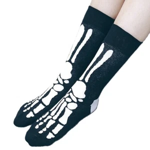 Funky ESQUELETO PIE HUESO (2nds: AMBAS piezas PIES DERECHOS) CALCETINES TRIPULANTES Novedad Gótico Punk - Imagen 1 de 10