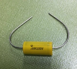 5pcs - .68uf axial metalized poly film capacitor 100v (0.68uf, 680nf) Tube Amp - Picture 1 of 1