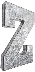 Huge 20" Metal Letter Hanging Wall Décor, Galvanized Metal with Rusted Edges - Picture 1 of 228