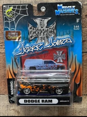 Dodge Ram, Black, Muscle Machines Jesse James West Coast Choppers, 1:64 Scale - Image 1 of 3