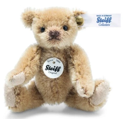 Steiff Mini hellbraun Teddybär - Mohair mit Gelenken Sammlerstück - 9 cm - 028168
