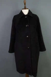 MAX MARA Black Alpaca Wool Single Breasted Coat Overcoat Size EU38 / US 8 / GB10 - Picture 1 of 22
