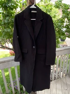 $695 VINCE Classic Straight Coat | Wool + Alpaca Blend | Black | Small OLD MONEY - Picture 1 of 11