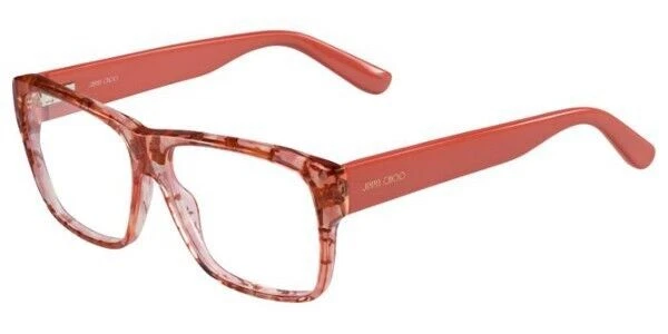 Jimmy Choo 116 W13 Coral Marble Cat Plastic Eyeglasses Acetate Frame 56-14-140 - Image 1 of 1