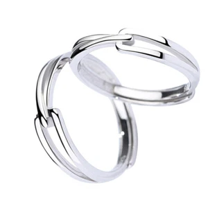 Matching Heart Wedding Bands Sterling Rings Couple Knuckle Rings - Picture 1 of 12