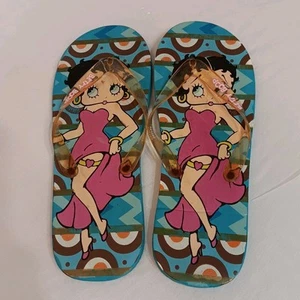 Sandalias chanclas Betty Boop para mujer talla 9 1/2 azul rosa - Imagen 1 de 5