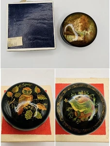 Lot Of 3 Vintage Hand Painted Artist signed Russian Lacquer Trinket Box’s Russia - Picture 1 of 21