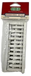 LEMAX Village Collection Wooden Fence Set of 2 # 24034 White Retired NOS - Picture 1 of 5