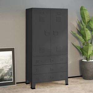 Industrial Kleiderschrank Anthrazit 90x50x180 cm Metall - Bild 1 von 10