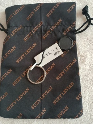 Suzy Levian 14 K White Gold Diamond Eternity Band  Size 9. $1760.00 - Image 1 of 4