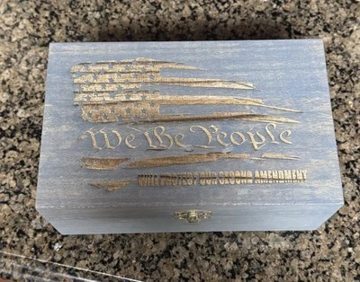 We The People Laser Engraved Decorative Keepsake Wood Box 8.3 X 5.2 X 3.5 Inch - Image 1 of 4