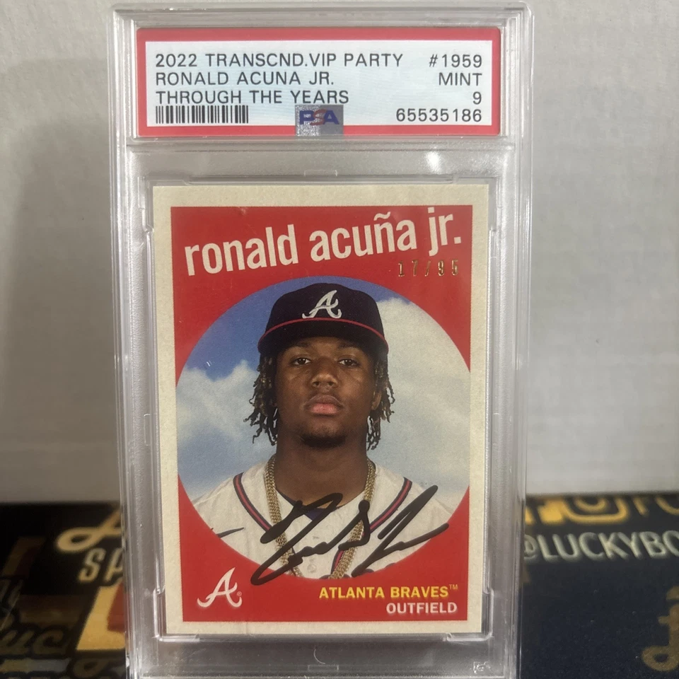 Topps Transcendent VIP Party Ronald Acuña Jr Through The Year/95 #1959 PSA 9 - Image 1 of 2