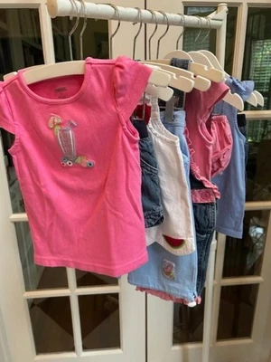 Niñas Gymboree, Le Top Trajes Pantalones Cortos Prendas para el torso Rosa Azul Denim Talla 3 3T 4 Lote Foto 1 de 4