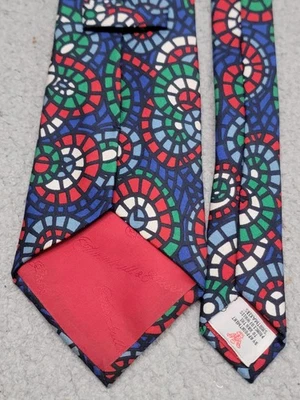 Corbata Turnbull Asser para hombre azul multicolor geométrica vitral Inglaterra Foto 1 de 4