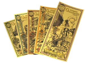 2024 Wyoming Goldback Set (1, 5, 10, 25 & 50 Notes) - Picture 1 of 14