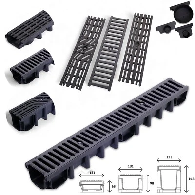 Entwässerungsrinne B125 63-98-148mm Bodenrinne Gusseisen 12,5T | SET Gußrost - Bild 1 von 4